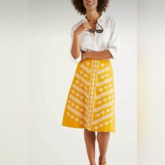 Boden Embroidered Midi Skirt Size 4 - Picture 8 of 8